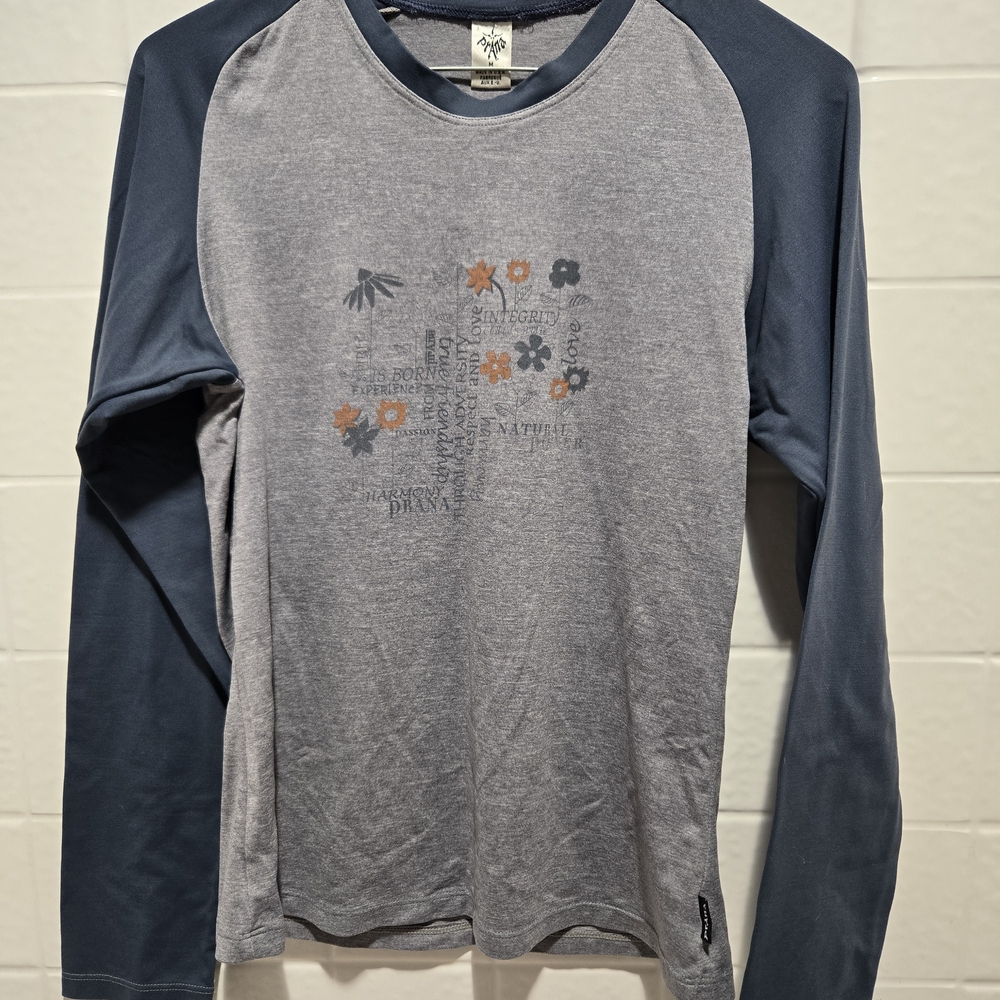 Gray and Blue Kids Long Sleeve Shirt